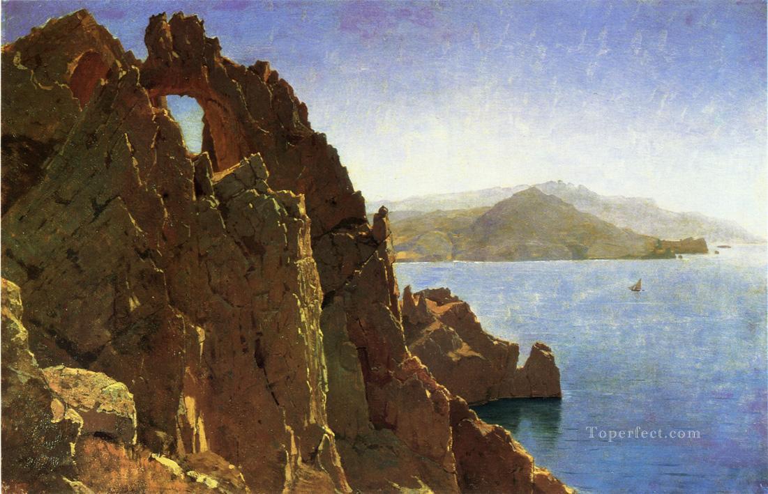 Nataural Arch Capri scenery Luminism William Stanley Haseltine Oil Paintings